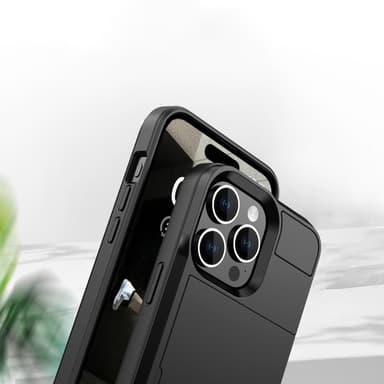 SKALO iPhone 15 Pro Max Armor Skal Korthållare - Svart