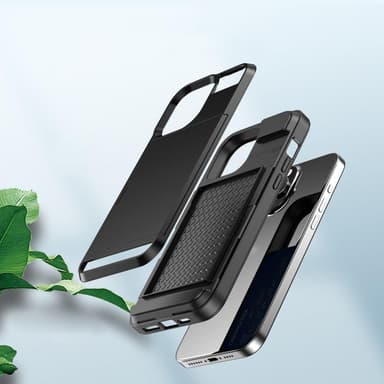 SKALO iPhone 15 Pro Max Armor Skal Korthållare - Svart