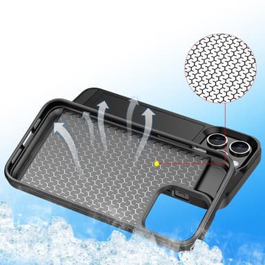 SKALO iPhone 15 Pro Max Armor Skal Korthållare - Svart