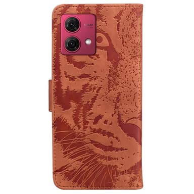 SKALO Motorola Moto G84 5G Embossed Tiger Plånbok - Brun