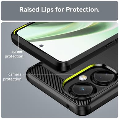 SKALO OnePlus Nord CE 3 Lite 5G Armor Carbon Stöttåligt TPU-skal - Svart