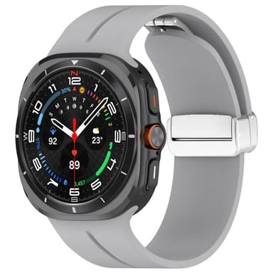 SKALO Silikonarmband metallspänne Samsung Watch Ultra 47mm - Grå