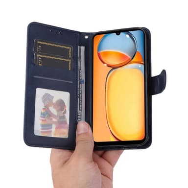 SKALO Xiaomi Redmi 13C 4G PU-Läder Plånboksfodral - Blå