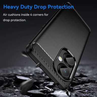 SKALO OnePlus Nord CE 3 Lite 5G Armor Carbon Stöttåligt TPU-skal - Svart