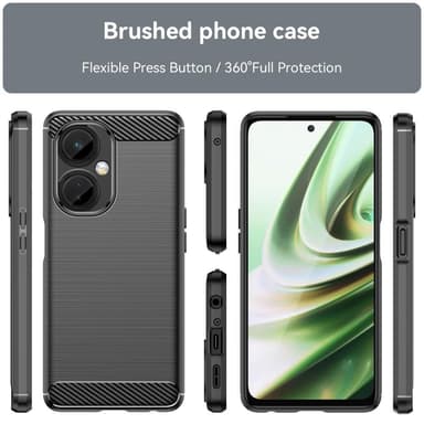SKALO OnePlus Nord CE 3 Lite 5G Armor Carbon Stöttåligt TPU-skal - Svart