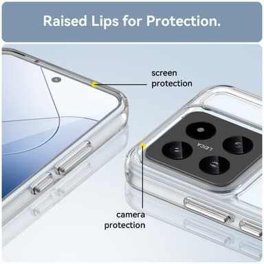 SKALO Xiaomi 14 5G Transparent TPU Metalknappar Skal - Transparent