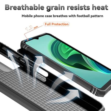 SKALO Xiaomi Redmi 13C 4G Armor Hybrid Metallring Kameraslider - Svart