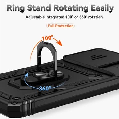 SKALO Xiaomi Redmi 13C 4G Armor Hybrid Metallring Kameraslider - Svart