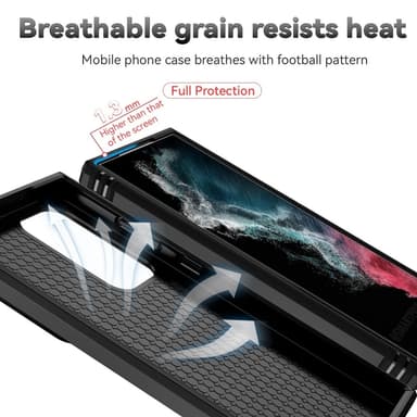 SKALO Samsung S23 Ultra Armor Hybrid Metallring Kameraslider - Svart