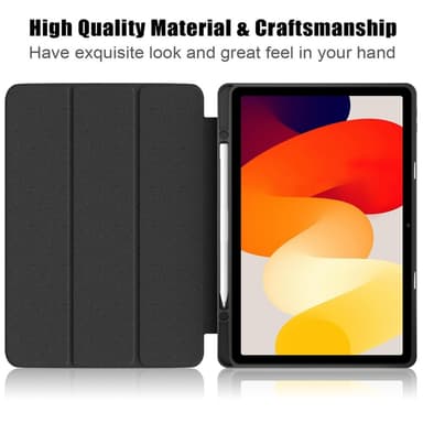 SKALO Xiaomi Redmi Pad SE Trifold Fodral med Transparent Baksida - Svart