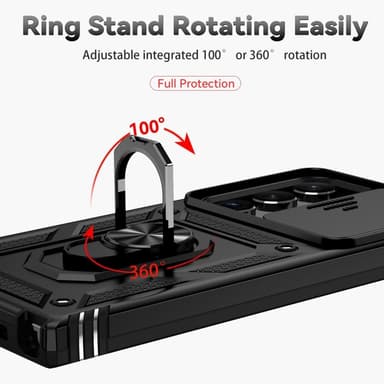 SKALO Samsung S23 Ultra Armor Hybrid Metallring Kameraslider - Svart