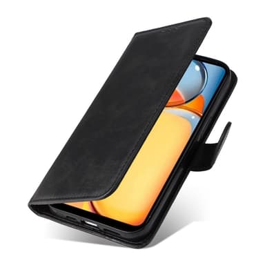 SKALO Xiaomi Redmi 13C 4G PU-Läder Plånboksfodral - Svart