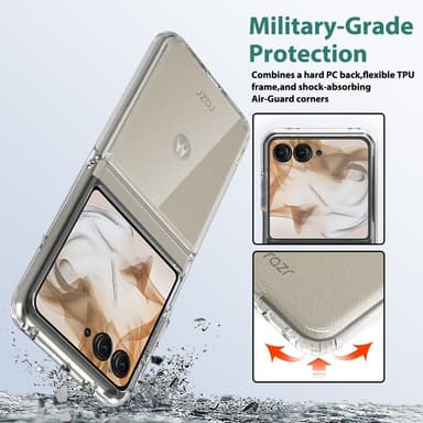 SKALO Motorola Razr 50 5G TPU Clear Hybrid Skal - Transparent