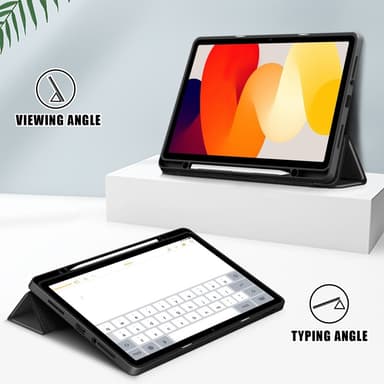 SKALO Xiaomi Redmi Pad SE Trifold Fodral med Transparent Baksida - Svart