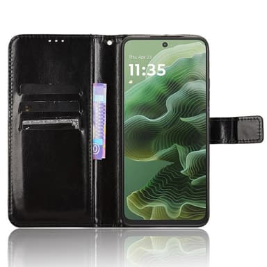 SKALO Motorola Moto G35 5G PU-Läder Plånboksfodral - Svart