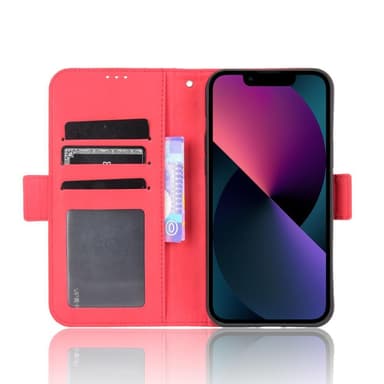 SKALO iPhone 13 6-FACK Plånboksfodral - Röd