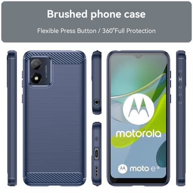 SKALO Motorola Moto E13 4G Armor Carbon Stöttåligt TPU-skal - Blå