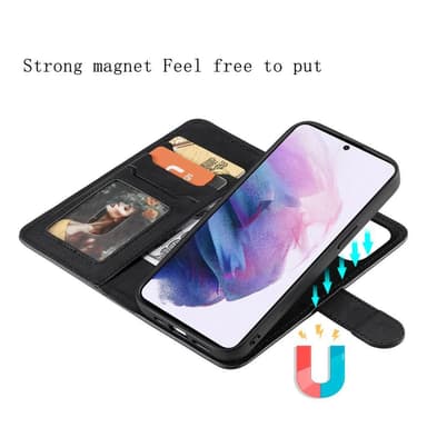SKALO Samsung S22+ Magnetskal/plånbok ""2 i 1"" - Svart