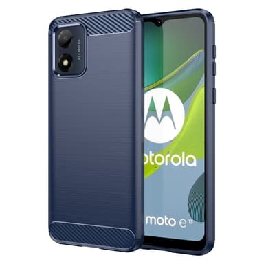 SKALO Motorola Moto E13 4G Armor Carbon Stöttåligt TPU-skal - Blå