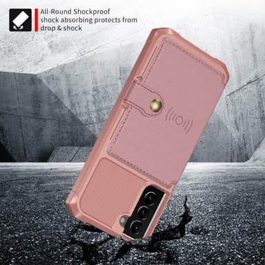 SKALO Samsung S22 Stöttåligt Skal med Plånbok - Rosa