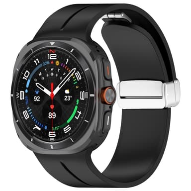 SKALO Silikonarmband metallspänne Samsung Watch Ultra 47mm - Svart
