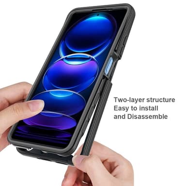 SKALO Xiaomi Redmi Note 12 Pro 5G Shockproof Clear Hybrid Skal + Skärmskydd - Svart