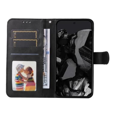 SKALO Google Pixel 9 Pro XL PU-Läder Plånboksfodral - Svart