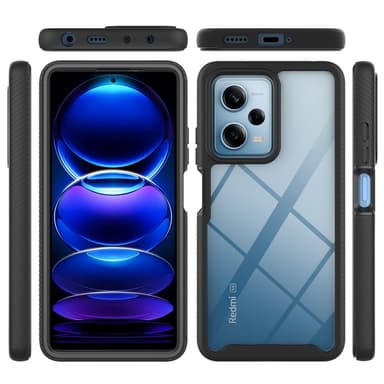 SKALO Xiaomi Redmi Note 12 Pro 5G Shockproof Clear Hybrid Skal + Skärmskydd - Svart