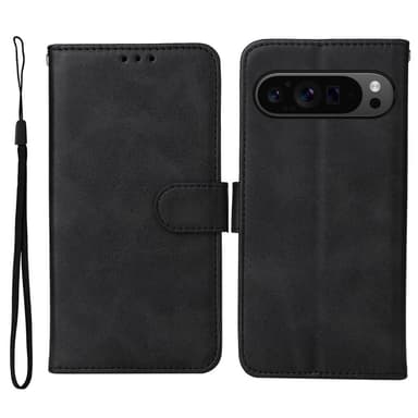 SKALO Google Pixel 9 Pro XL PU-Läder Plånboksfodral - Svart