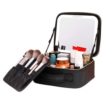 UNIQ Makeup Resväska med LED-ljusspegel – Sminkväska för all din makeup – Svart