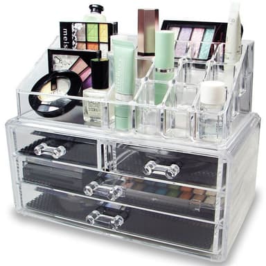 UNIQ Smycke / Makeup Organizer akryl med 4 lådor - SF 1155