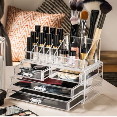 UNIQ Smycke / Makeup Organizer akryl med 4 lådor - SF 1155