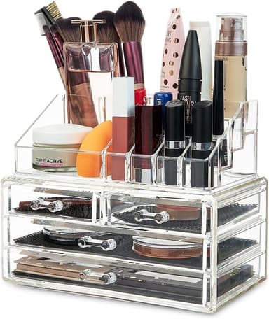 UNIQ Smycke / Makeup Organizer akryl med 4 lådor - SF 1155