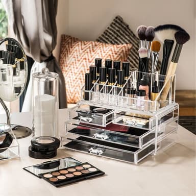 UNIQ Smycke / Makeup Organizer akryl med 4 lådor - SF 1155