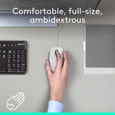 Logitech M100 trådbunden mus (vit)