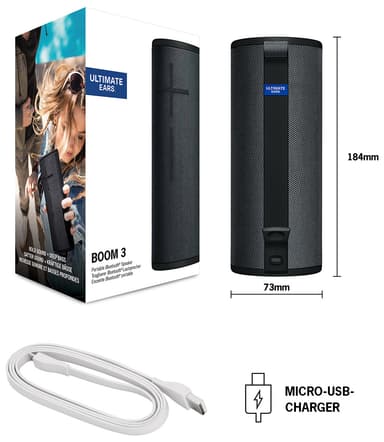 Ultimate Ears Boom 3 trådlös högtalare (svart)