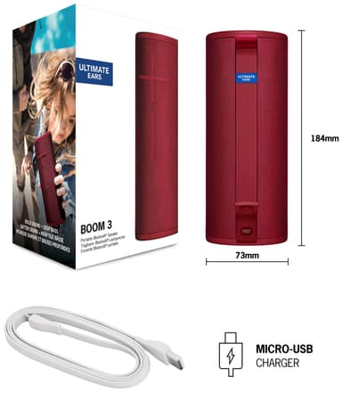 Ultimate Ears Boom 3 trådlös högtalare (röd)