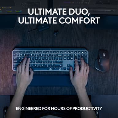 Logitech MX Keys S trådlöst tangentbord och muspaket (grafit)