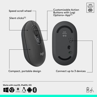 Logitech POP Icon mus med tangentbord (grafit)
