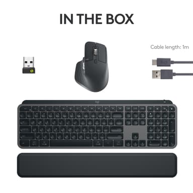 Logitech MX Keys S trådlöst tangentbord och muspaket (grafit)