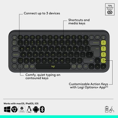 Logitech POP Icon mus med tangentbord (grafit)