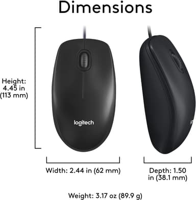 Logitech M100 trådbunden mus (svart)
