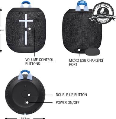 Ultimate Ears WONDERBOOM 3 portabel trådlös högtalare (aktiv svart)