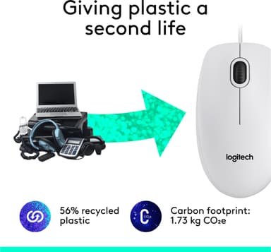 Logitech M100 trådbunden mus (vit)