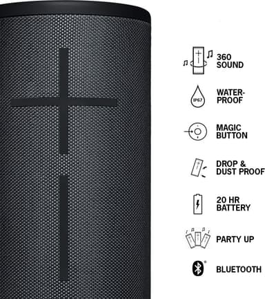 Ultimate Ears Megaboom 3 trådlös högtalare (svart)