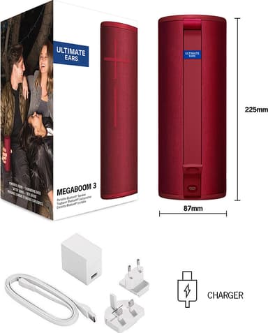 Ultimate Ears Megaboom 3 trådlös högtalare (röd)