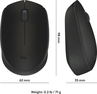 Logitech M171 trådlös mus (svart)