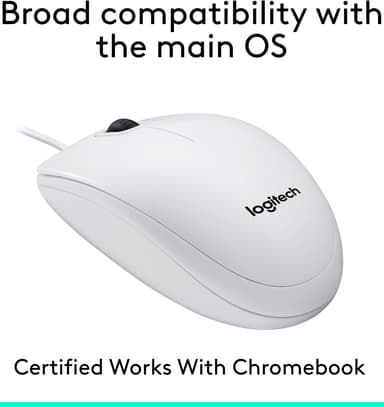 Logitech M100 trådbunden mus (vit)