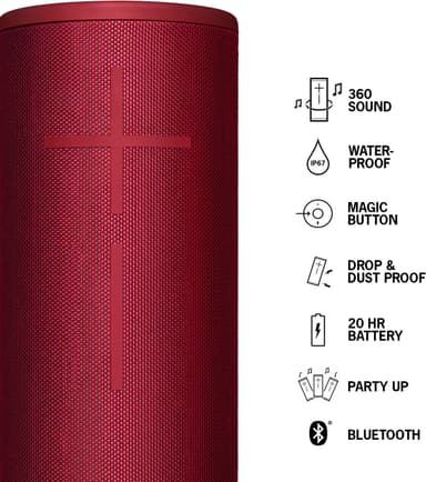 Ultimate Ears Megaboom 3 trådlös högtalare (röd)