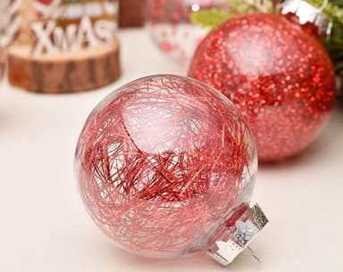 Julgranskulor 30st, Glitter Röd